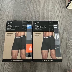 Nike men dri-fit Essential boxed brief set of 2 bundle 6pieces total size L